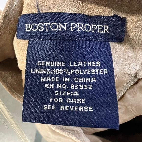 Like New Boston Proper Genuine Leather Midi Pencil Skirt - Picture 3 of 3